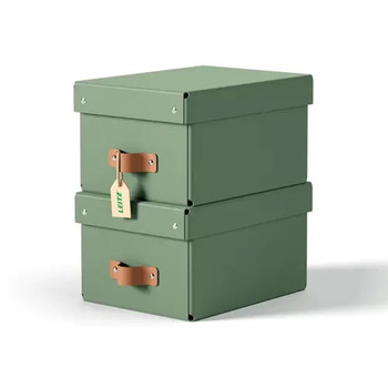 Leitz Puro Storage Box with lid small 7L 100% recycled card pack of 2 61470050 61470050