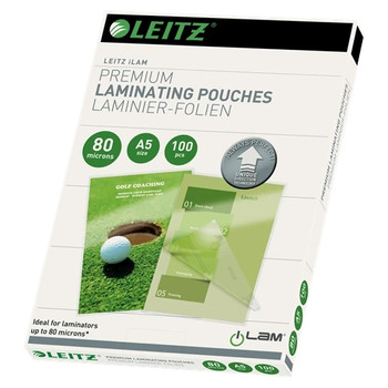 Leitz iLAM Premium Laminating Pouches with UDT A5 80 microns 74920000 74920000