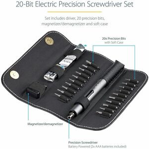 Startech 20-Bit Electric Precision Screwdriver Set Cordless/Battery Powered Magn CTK20PCEDRIVE