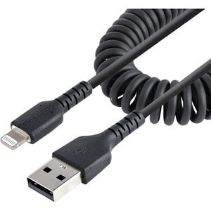Startech 50Cm/20In Usb To Lightning Cable Mfi Certified Coiled Iphone Charger Ca RUSB2ALT50CMBC