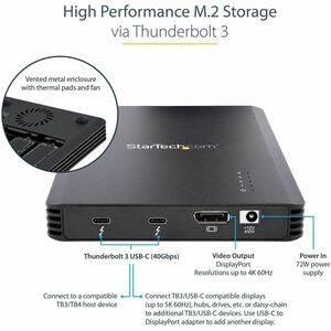 Startech 4 Bay Thunderbolt 3 Nvme Enclosure for M.2 Nvme Ssd Drives 1X Displaypo M2E4BTB3