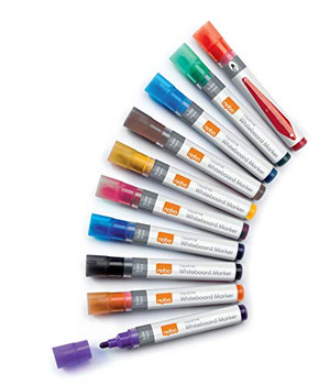 Nobo Liquid Ink Whiteboard Pens Bullet Tip 10 Pack 1915381 1915381