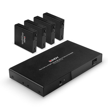 Lindy 70M Cat.6 4 Port Hdmi 4K60 Splitter Extender. Type: Av Transmitter & Recei 38262