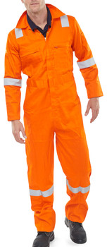 Beeswift Burgan Fire Retardant Anti-Static Boilersuit Orange Size 52 CFRASBBSOR52
