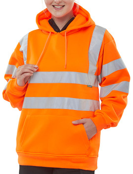 Beeswift Essential Pull-Over Hi-Vis Hoodie Orange Size XXL BSSSH25ORXXL