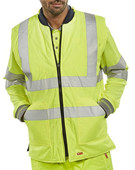 Beeswift Reversible Hi-Vis Interactive Bodywarmer Saturn Yellow / Navy Size XL BWENGSYXL