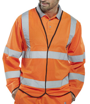 Beeswift Hi-Vis Long Sleeve Jerkin Orange Size XXL PKJENGORXXL