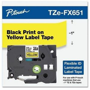 Brother Tze-Fx651. Label Colour: Black On Yellow Tape Type: Tz Product Colour: Y TZEFX651