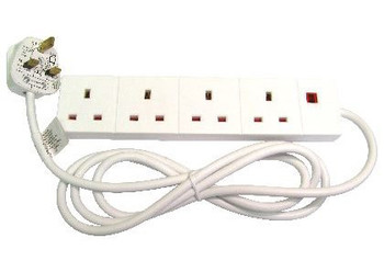 Cables Direct RB-02M04D power extension 2 m 4 AC outlets Indoor White RB-02M04D