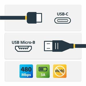 Startech Usb C To Micro Usb Cable 3 Ft / 1M Usb 2.0 Cable Micro Usb Cord Micro B USB2CUB1M