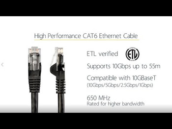 Startech 100Ft Cat6 Ethernet Cable White Snagless Gigabit 100W Poe Utp 650Mhz Ca N6PATCH100WH