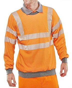 Beeswift Arc Compliant Hi-Vis Rail Spec Sweatshirt Orange Size S CARC56ORS