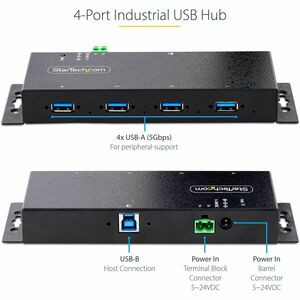 Startech 4-Port Industrial Usb 3.0 5Gbps Hub Rugged Usb Hub With Esd Protection 5G4AINDNP-USB-A-HUB