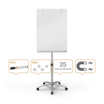 Nobo Glass Mobile Easel Brilliant White 1903949 1903949