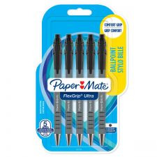 Paper Mate 2027751 Flexgrip 5 pack Black ink Retractable Ball Pen 2027751