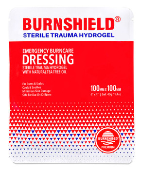 Burnshield Sterile Trauma Hydrogel Dressing 100Mm X 100Mm White/Red Size 100MM X CM2331
