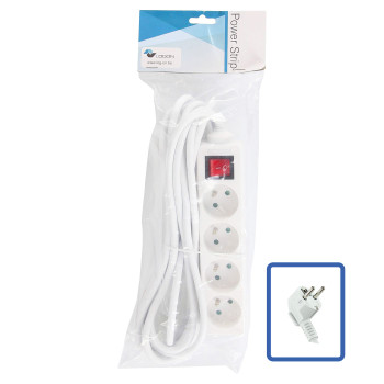 LOGON PROFESSIONAL LPS070 4-WAY POWER STRIP: WHITE - LPS070