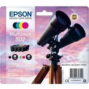 Epson Multipack 4-Colours 502 Ink. Colour Ink Type: Dye-Based Ink Cartridge Capa C13T02V64010