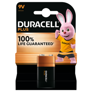 Duracell Plus 100% Extra Life Alkaline Power 9v 5019486