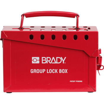 Brady METAL LOCK BOX 13 LOCK RED Metal Group Lock Box METAL LOCK BOX, 13 LOCK, RED