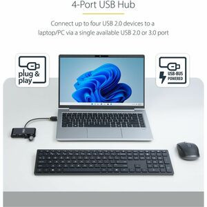 Startech 4-Port Usb 2.0 Hub Usb Bus Powered Small Travel Mini Usb Hub Multi-Port ST4200MINI2-USB-HUB