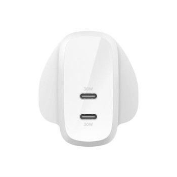 DUAL 30W USB-C WALLCHARGERPD 60W WHT WCB010MYWH