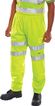 Beeswift Fleece Jogger Hi-Vis Trousers Saturn Yellow Size XL BSJBSYXL