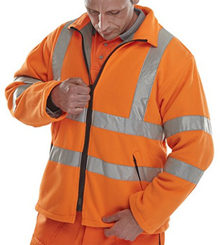 Beeswift Carnoustie Hi-Vis Fleece Jacket Orange Size S CARFORS