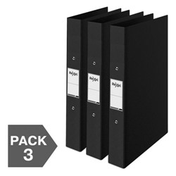 Rexel Choices A4 Polypropylene Ring Binder Black Pack 3 2115729 2115729