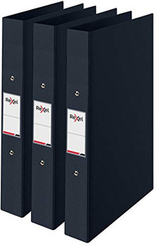 Rexel Choices A4 Polypropylene Ring Binder Black Pack 3 2115729 2115729