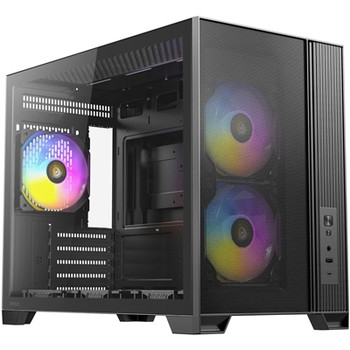 Antec Flux M  Mini Tower Pc Case - Tempered Glass Steel/Plastic 6 Pwm Fans Usb-C 0-761345-10253-7