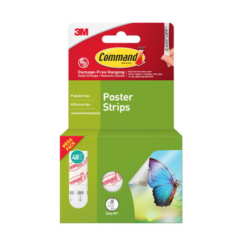 Command Pack of 48 Small Poster Strips Value Pack White 7100336851