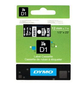 Dymo 45013 12mm x 7m Black on White Tape 45013