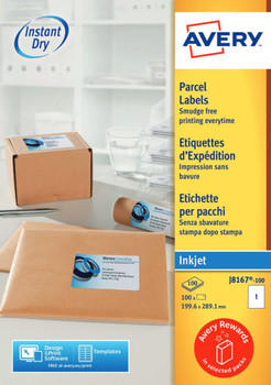 Avery J8167-100 Parcel Labels 100 sheets - 1 Label per Sheet AVERYJ8167-100