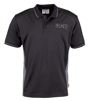Jcb Workwear Trade Performance Polo Shirt Black/Grey Size XL D+IB-XL
