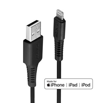 Lindy 31319 0.5M Usb To Lightning Cable Black 31319