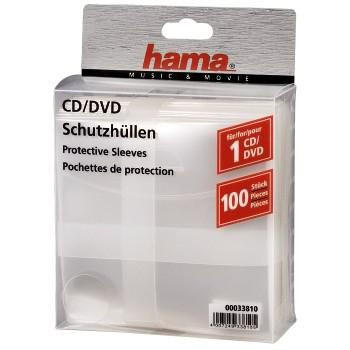 Hama 00033810 CD/DVD Sleaves  PP Transparent 00033810