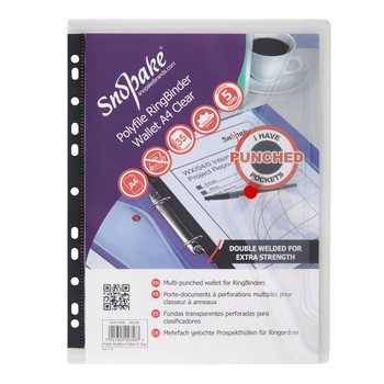 Snopake Polyfile Ring Binder Wallet File A4 Clear Pack 5 12566