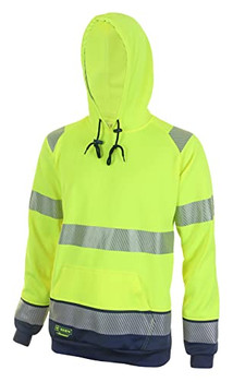Beeswift Deltic Hi-Vis Two-Tone Hoodie Saturn Yellow / Navy Size L HVTT025SYNL