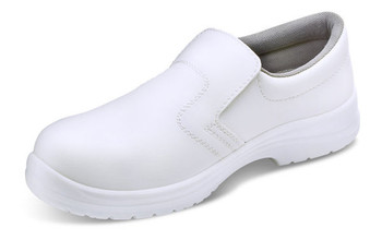 Beeswift Micro-Fibre Slip On Shoe S2 White Size 5 CF83205