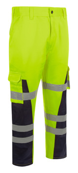 Beeswift Click Workwear Mens Nylon Reinforced Trousers Saturn Yellow / Navy Size NRTRSYN48R