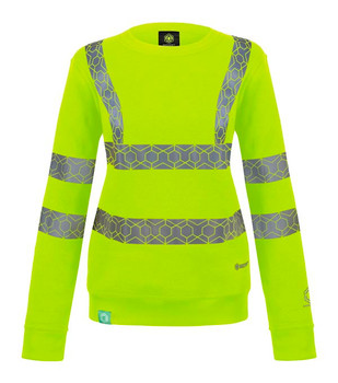 Beeswift Envirowear Recyclable Womrns Hi Vis Sweatshirt Saturn Yellow Size 8 EWCWSSSY08