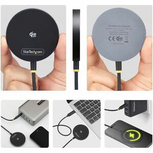 Startech Qi2.2 25W Magnetic Wireless Charging Pad 6.6Ft/2M Usb-C Tethered Cable 1PB-WIRELESS-CHARGER