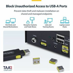 Startech  Port Blocker Key Desktop for Office Classroom Plastic USB-A-PORT-BLOCKER