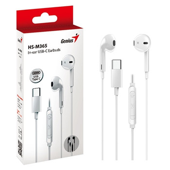 Genius Hs-M365w Usb-C In-Ear Wired Earbuds With In Line Microphone And Volume Co 31710030401