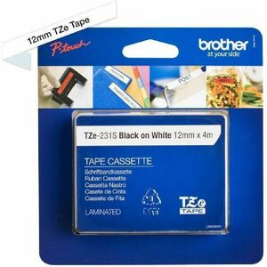 Brother Tze-231S2 Laminated Tape 12Mm 4M Black On White TZE231S2