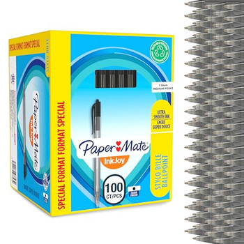 Paper Mate S0977430 Inkjoy Retractable Pens Black Ink - Pack of 100 S0977430