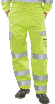 Beeswift Arc Compliant Hi-Vis Trousers Saturn Yellow Size 36 CARC5SY36