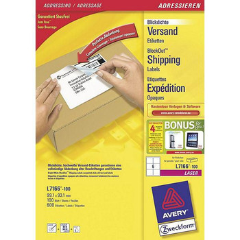 Avery L7166-100 Self-Adhesive Label White 600 L7166-100