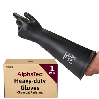 Industrial Latex Medium Weight 17" Gauntlet Black Size 11 ILMW1711